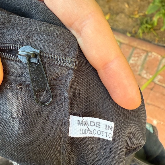 Boho Woven Tote Bag in Multicolor with Cream Crochet Overlay - Picture 4 of 6